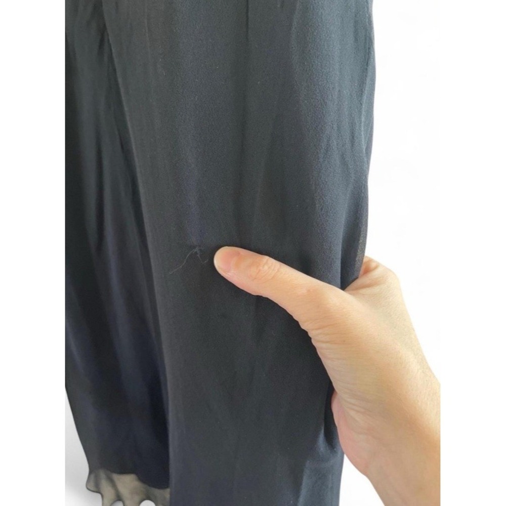 Vintage 90's Y2K Cache Black Dress Ruched Beaded Detail Women's 10 - Picture 4 of 8